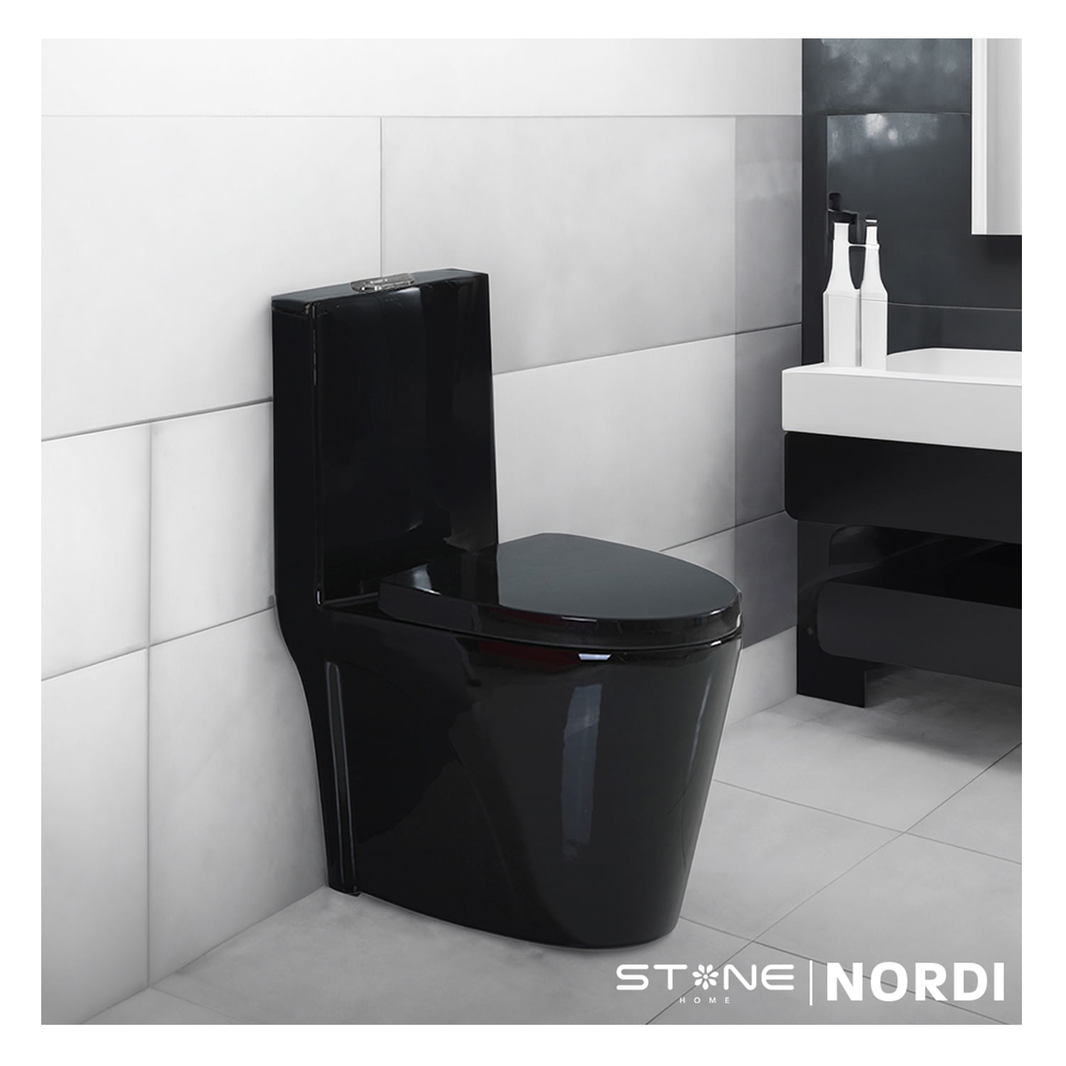 Inodoro Minimalista Nordi Black Stone