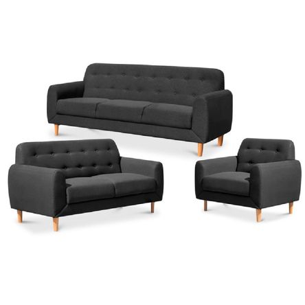 Juego de Sala Vintage 3 2 1 Moi Negro ALTO HOGAR Juego de Sala Vintage 3 2 1 Moi Negro ALTO HOGAR