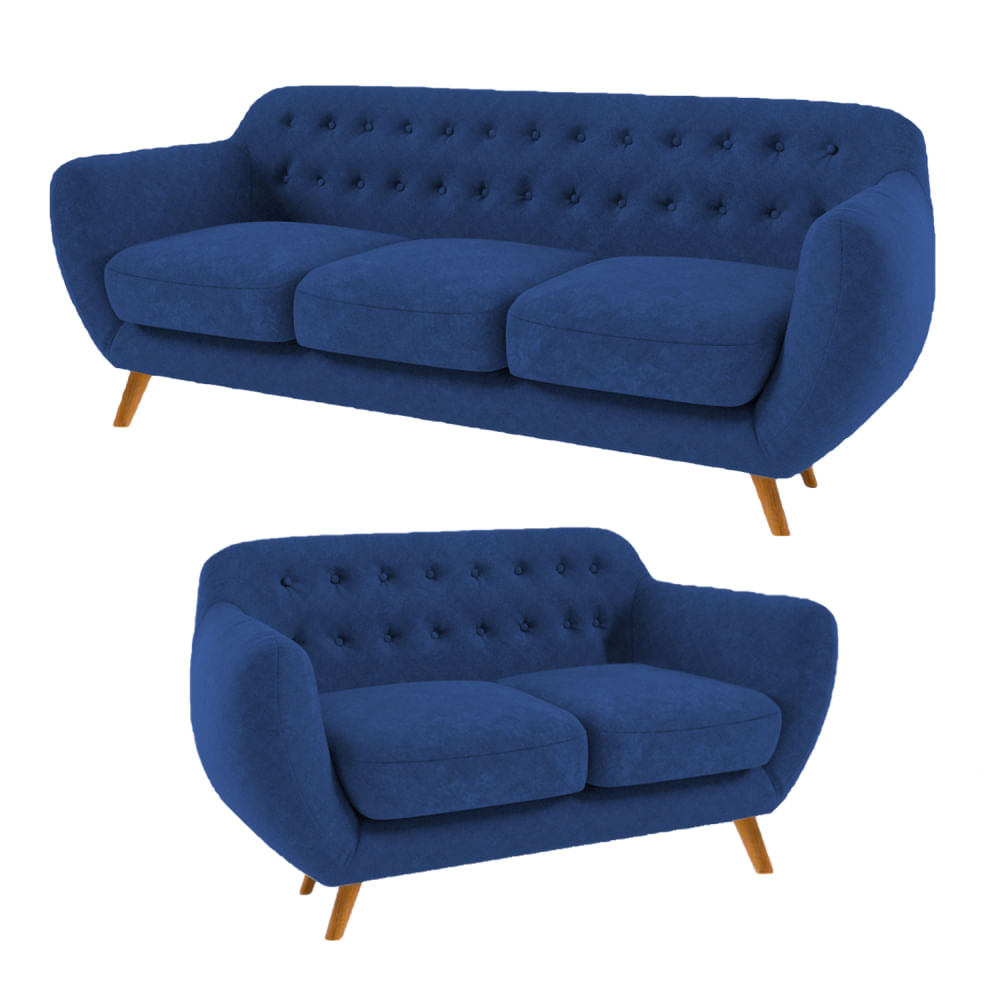 Juego de Sala Antuane 3 2 Azul ALTO HOGAR Juego de Sala Antuane 3 2 Azul ALTO HOGAR