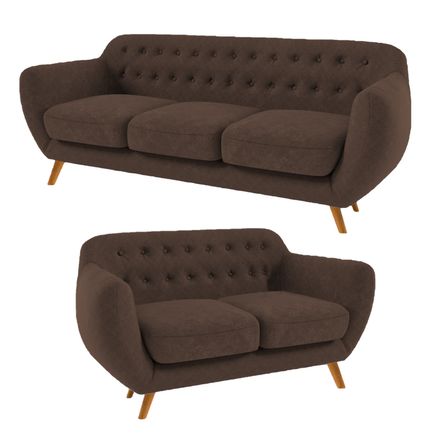 Juego de Sala Antuane 3 2 Marrón ALTO HOGAR Juego de Sala Antuane 3 2 Marrón ALTO HOGAR