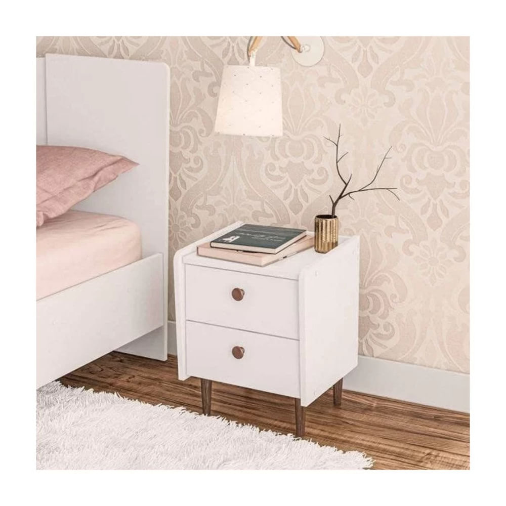Mesita de Noche Infantil Bella color Blanco TU MESITA