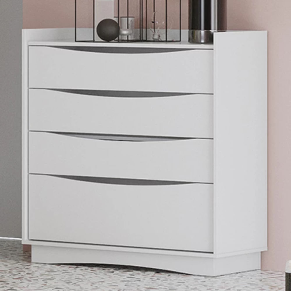 Cómoda Moderna  Gaspar 4 cajones color Blanco TU MESITA