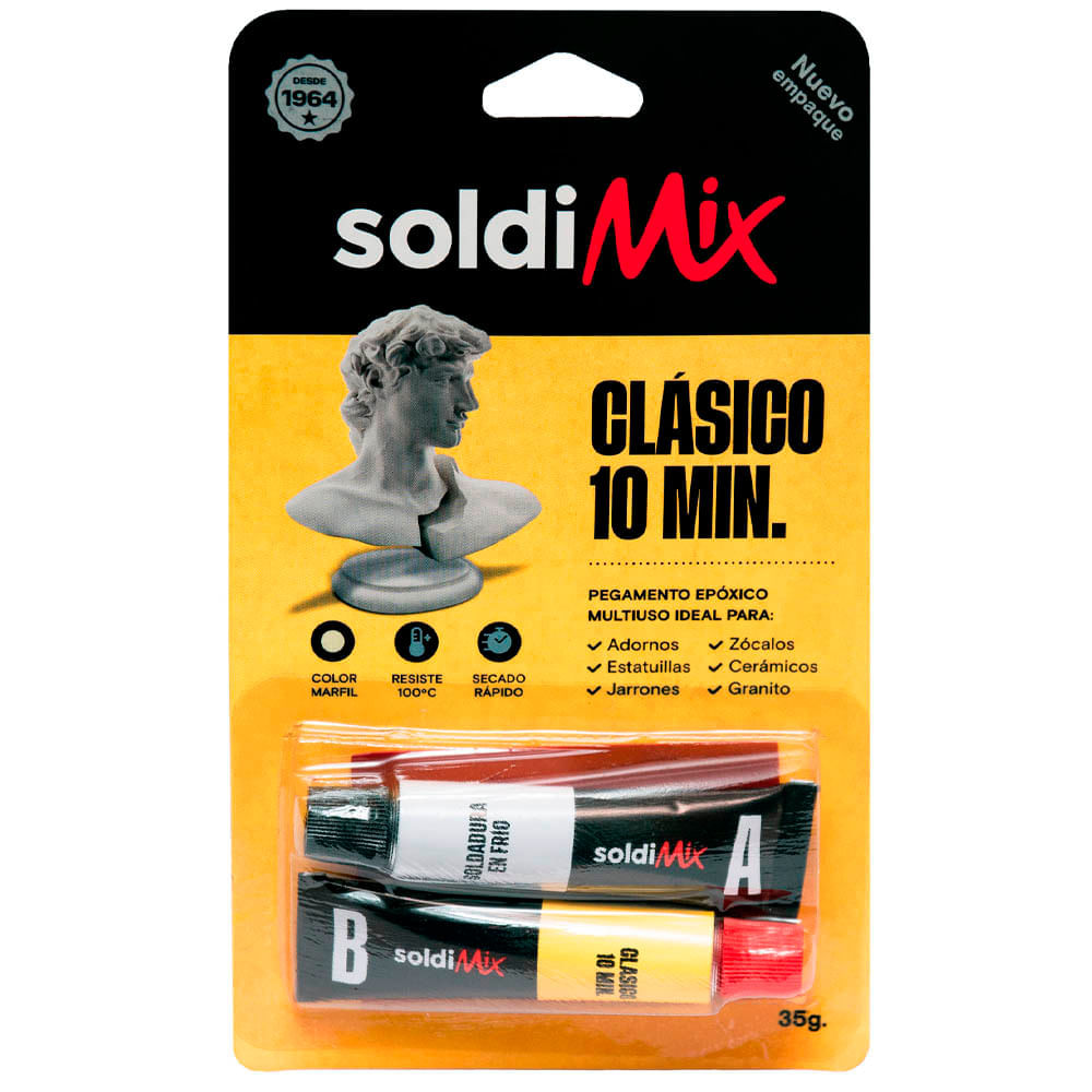Adhesivo SOLDIMIX Pegamento 10 Minutos Blister 2un