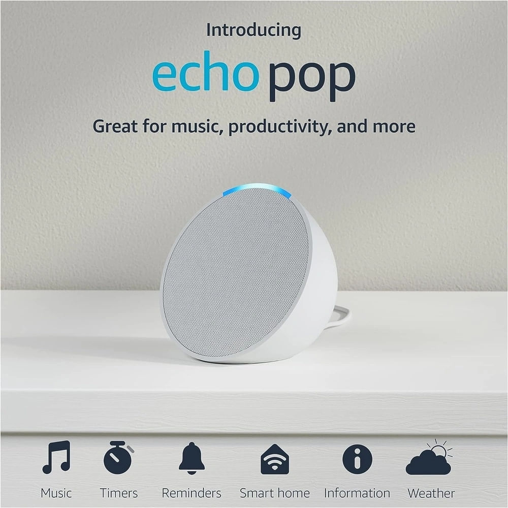 Echo Pop Parlante Inteligente Compacto con Alexa Blanco