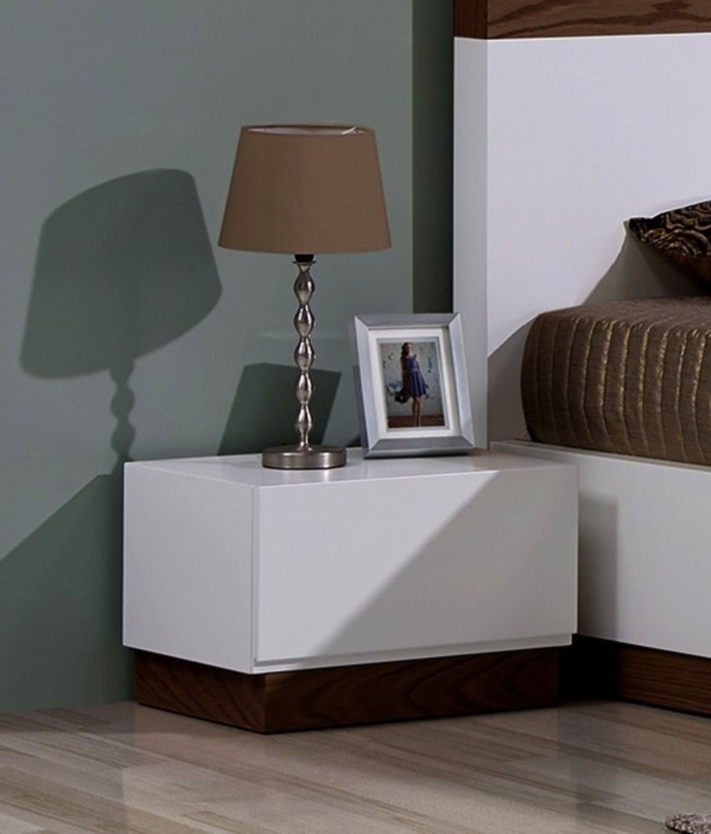 Velador Mesa de Noche Paraiso color Blanco 1 cajón TU MESITA