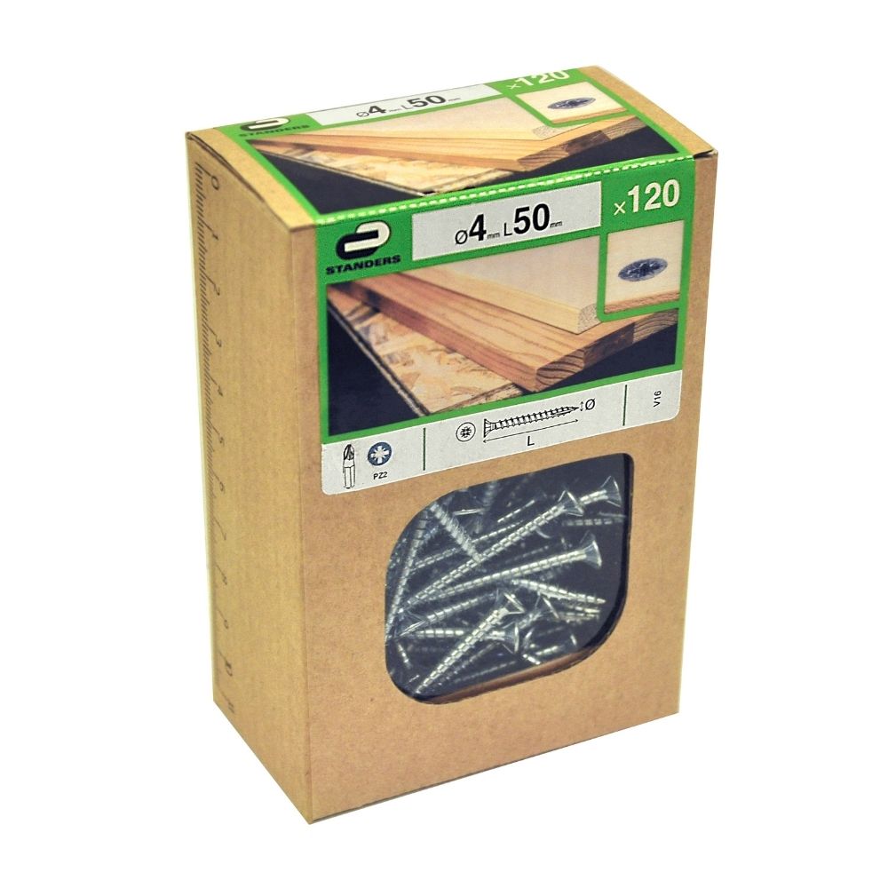 Tornillo Aglomerado Cs Pz Acero 4x50mm 120u Standers