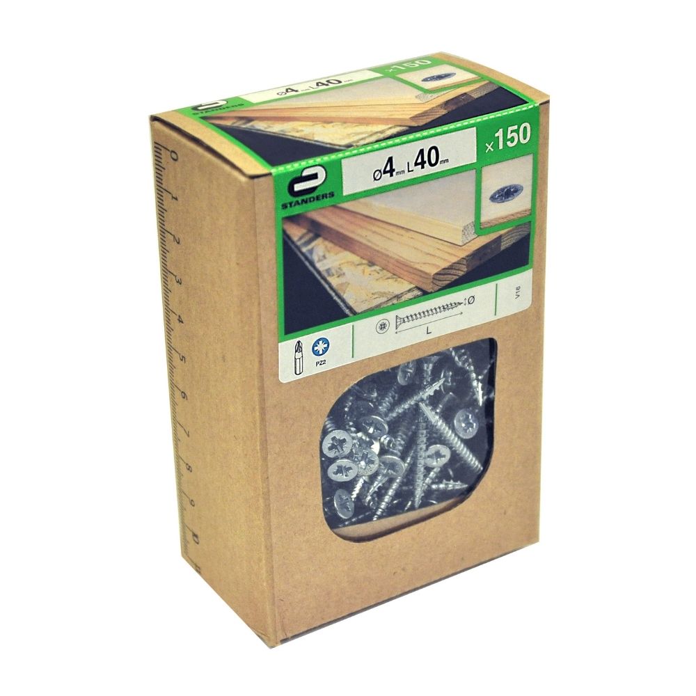 Tornillo Aglomerado Cs Pz Acero 4x40mm 150u Standers