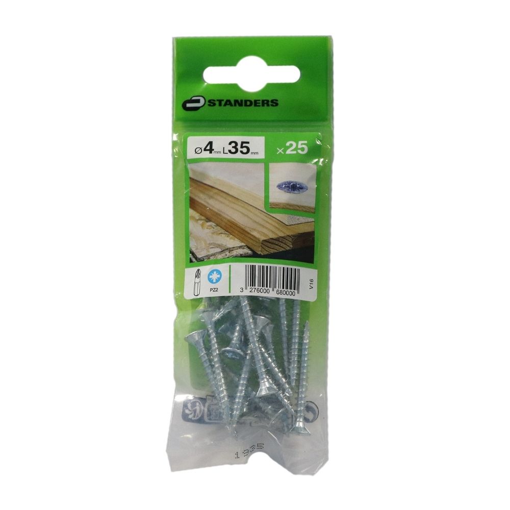 Tornillo Aglomerado Cs Pz Acero 4x35mm 25u Standers