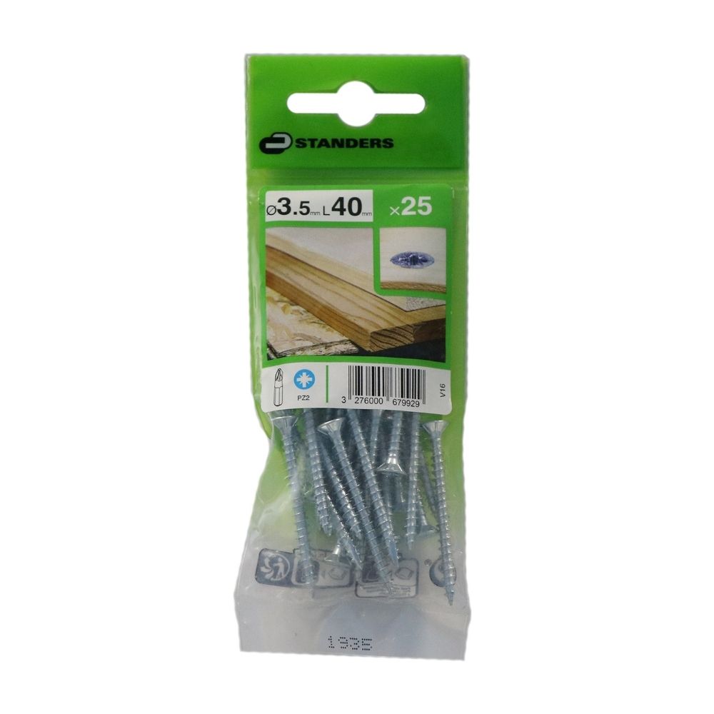 Tornillo Aglomerado Cs Pz Acero 3.5x40mm 25u Standers