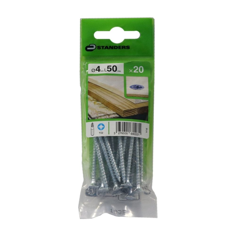 Tornillo Aglomerado Cs Pz Acero 4x50mm 20u Standers