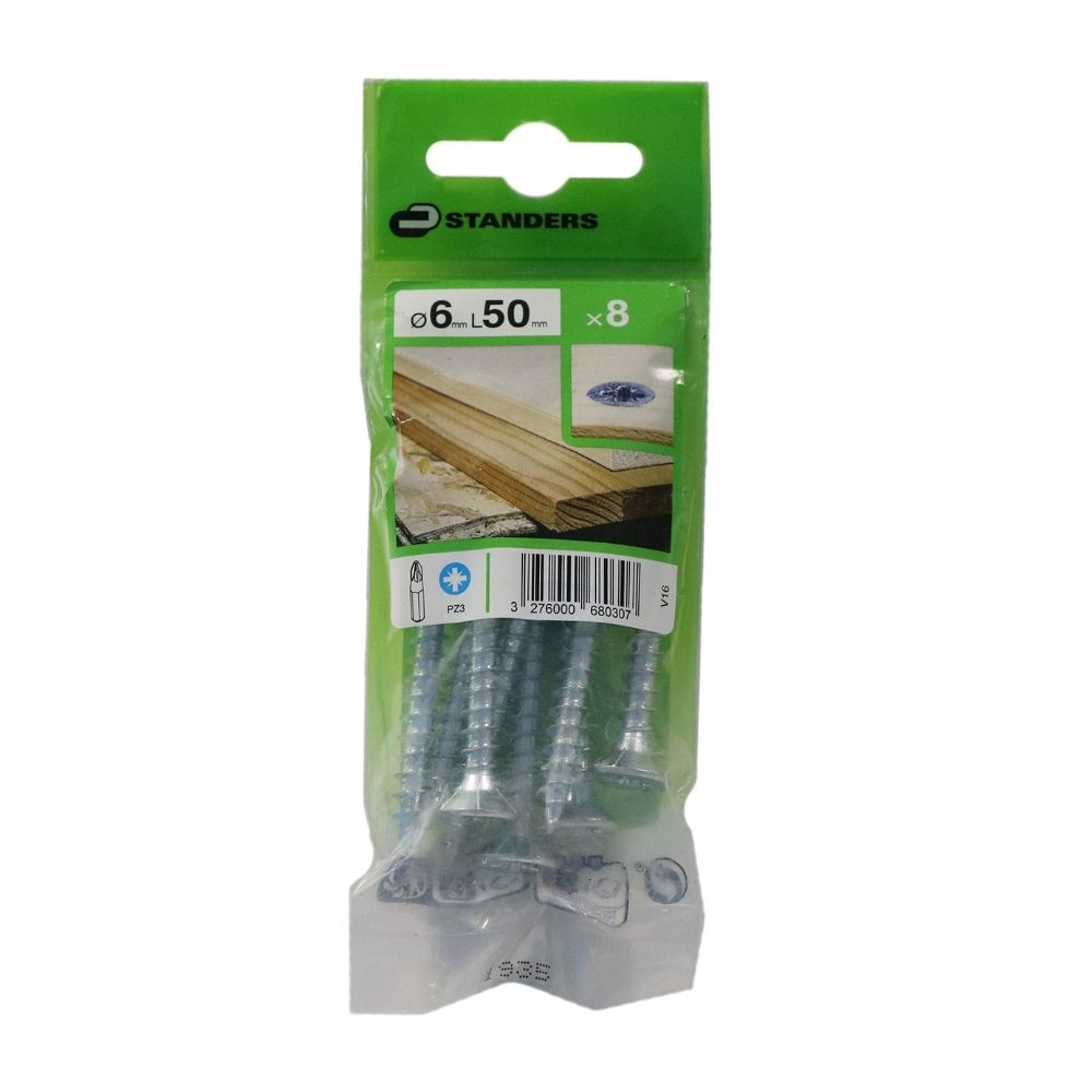 Tornillo Aglomerado Cs Pz Acero 6x50mm 8u Standers