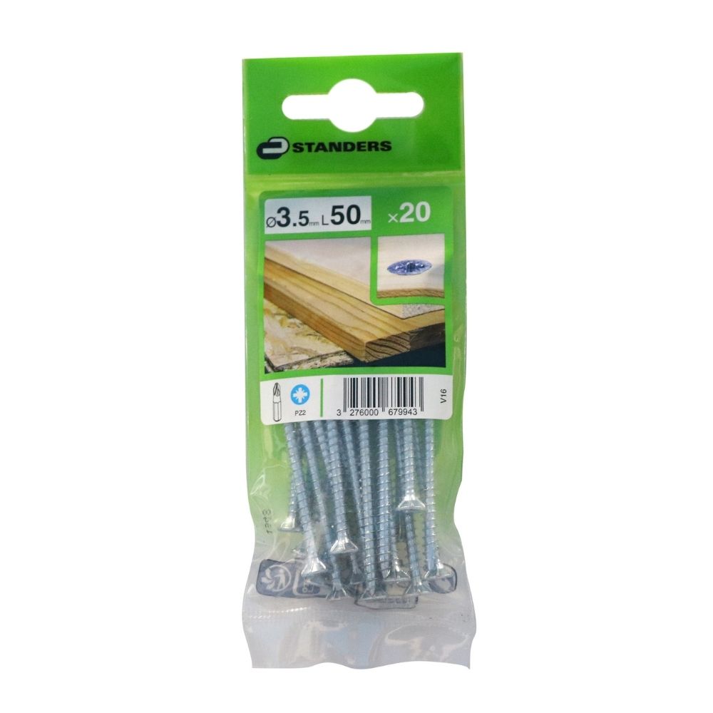 Tornillo Aglomerado Cs Pz Acero 3.5x50mm 20u Standers