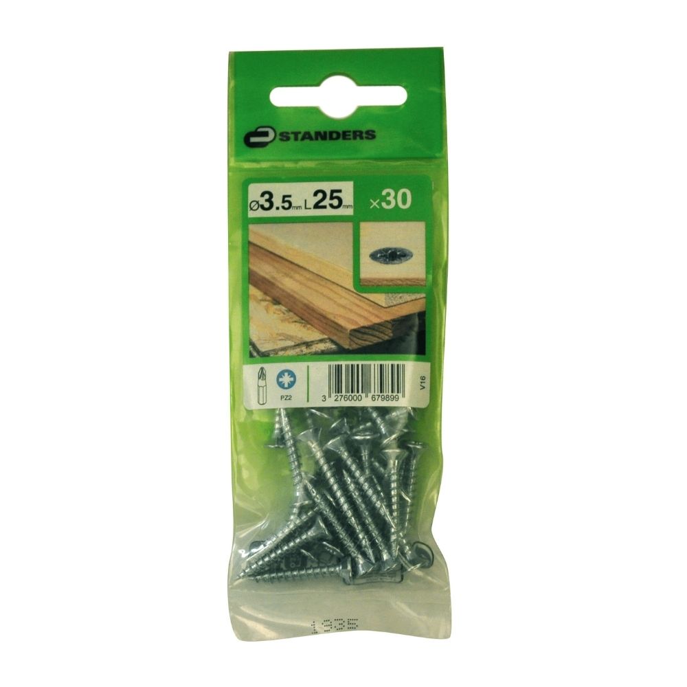 Tornillo Aglomerado Cs Pz Acero 3.5x25mm 30u Standers