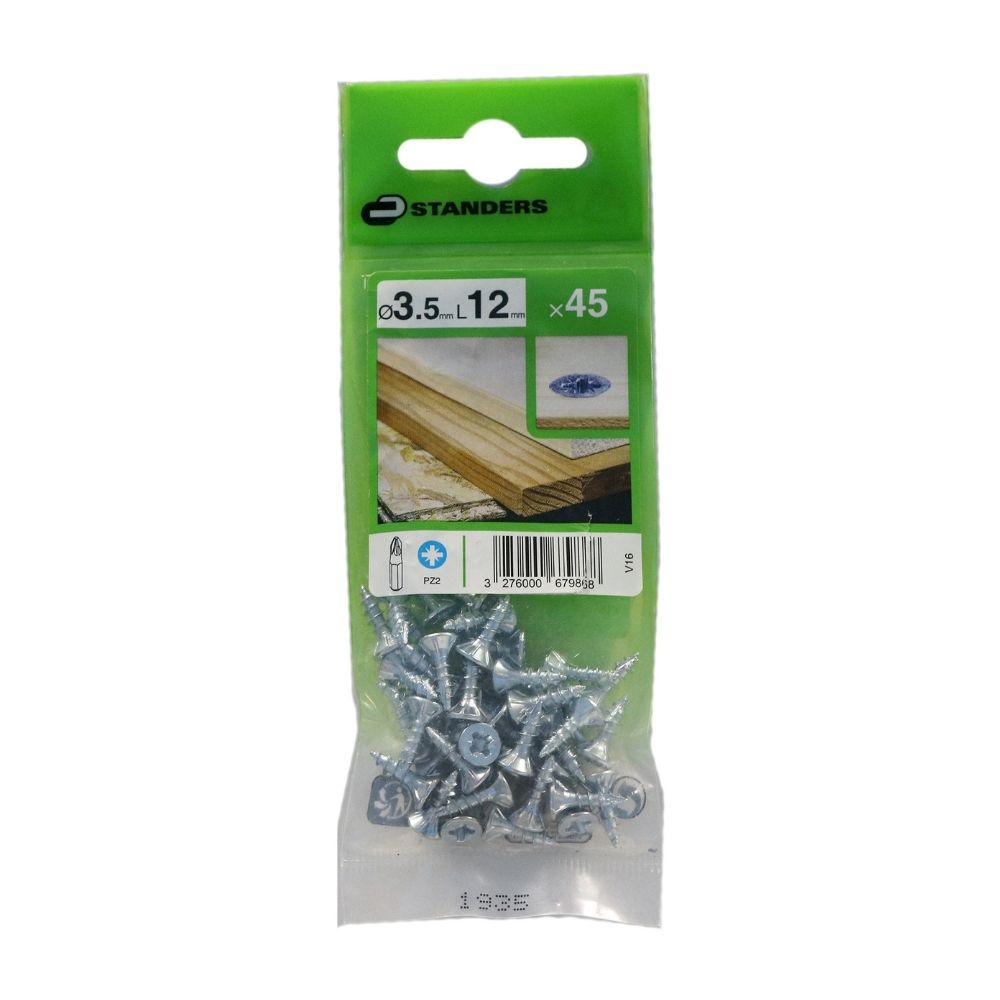 Tornillo Aglomerado Cs Pz Acero 3.5x12mm 45u Standers