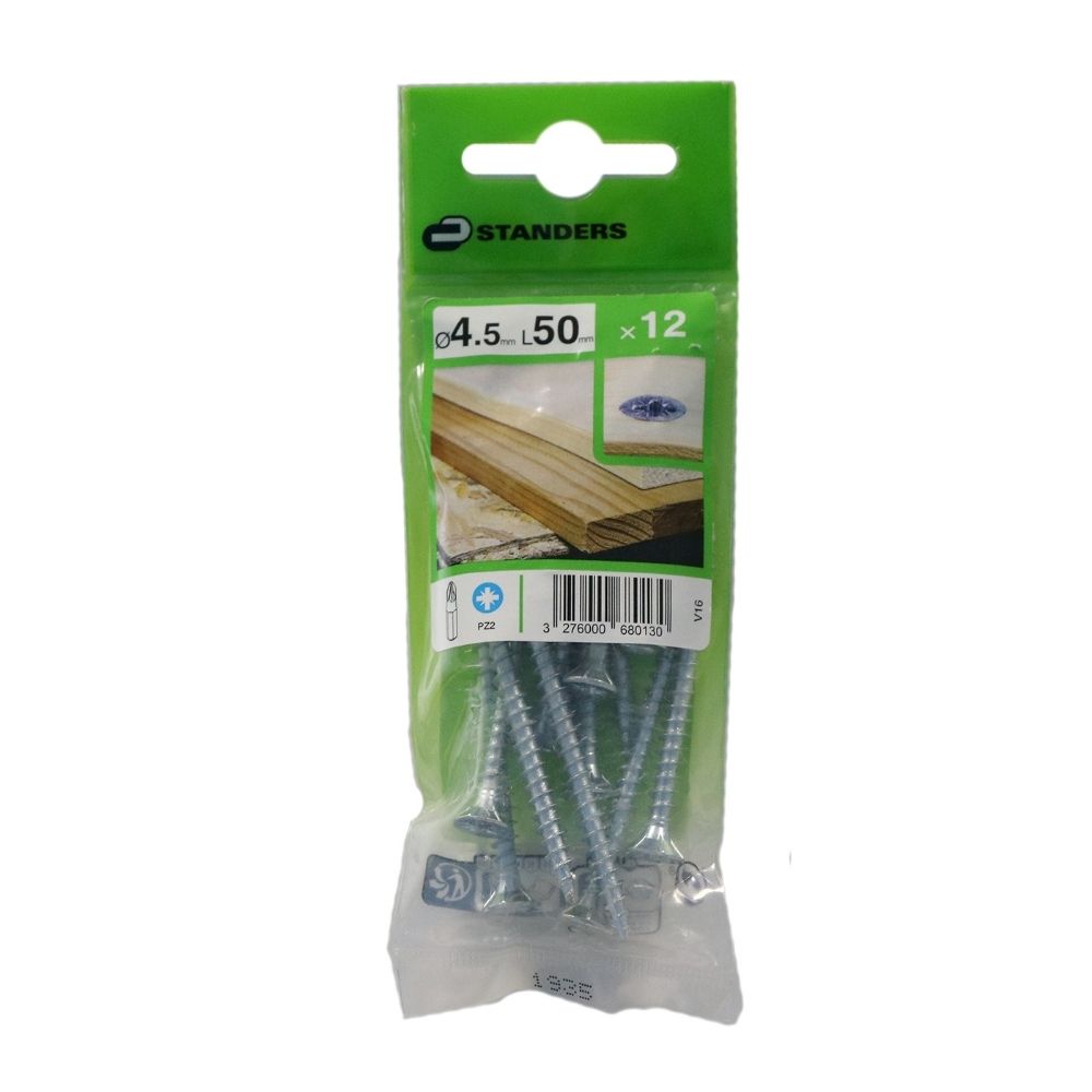 Tornillo Aglomerado Cs Pz Acero 4.5x50mm 12u Standers