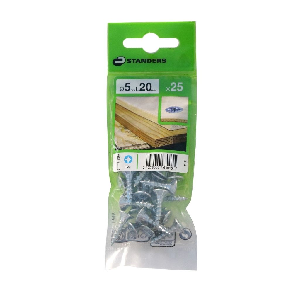 Tornillo Aglomerado Cs Pz Acero 5x20mm 25u Standers