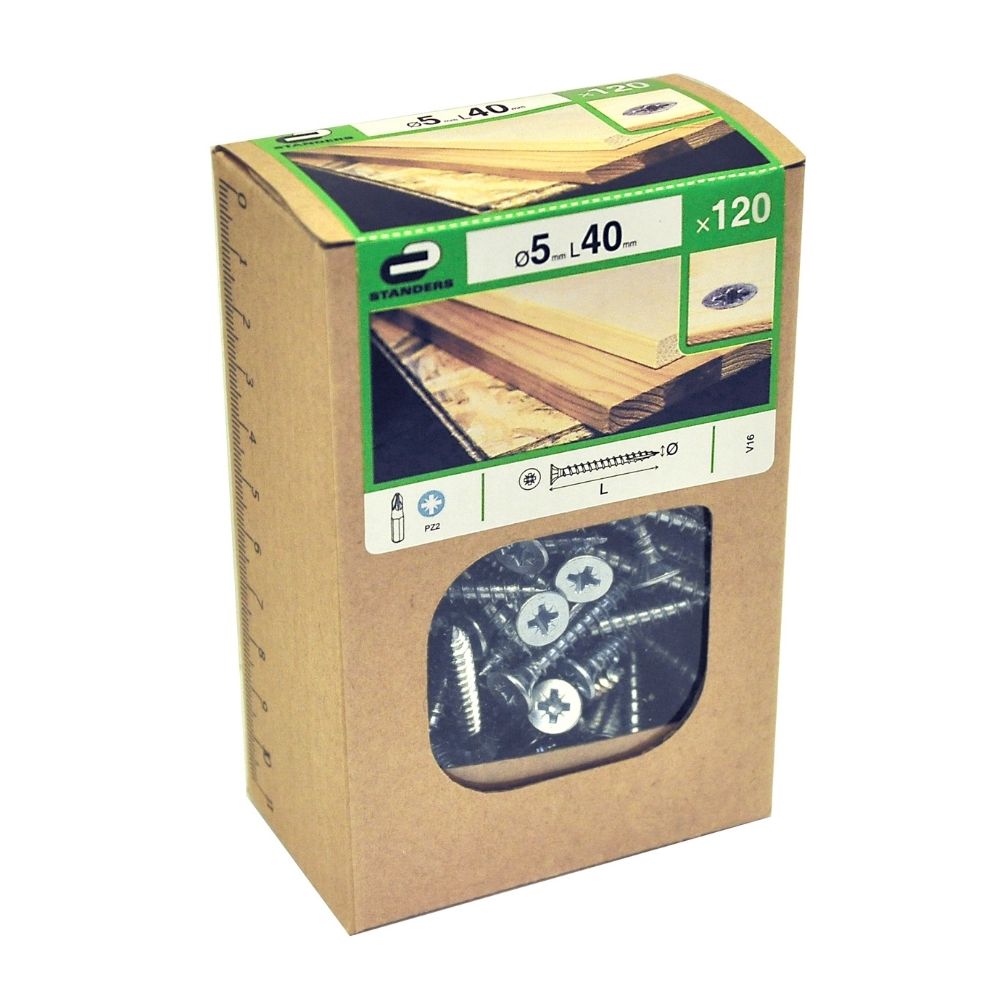 Tornillo Aglomerado Cs Pz Acero 5x40mm 120u Standers