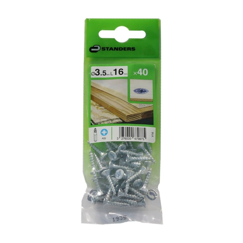 Tornillo Aglomerado Cs Pz Acero 3.5x16mm 40u Standers