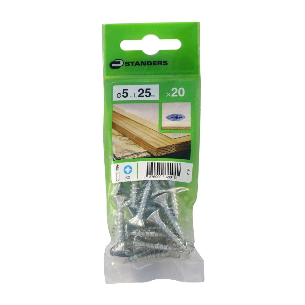 Tornillo Aglomerado Cs Pz Acero 5x25mm 20u Standers