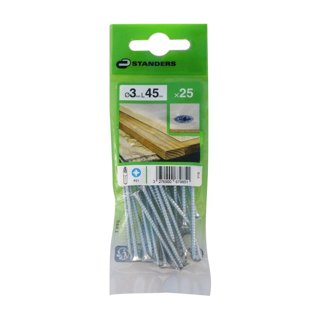 Tornillo Aglomerado Cs Pz Acero 3x45mm 25u Standers