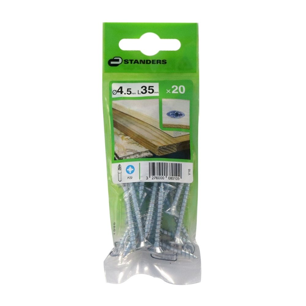 Tornillo Aglomerado Cs Pz Acero 4.5x35mm 20u Standers