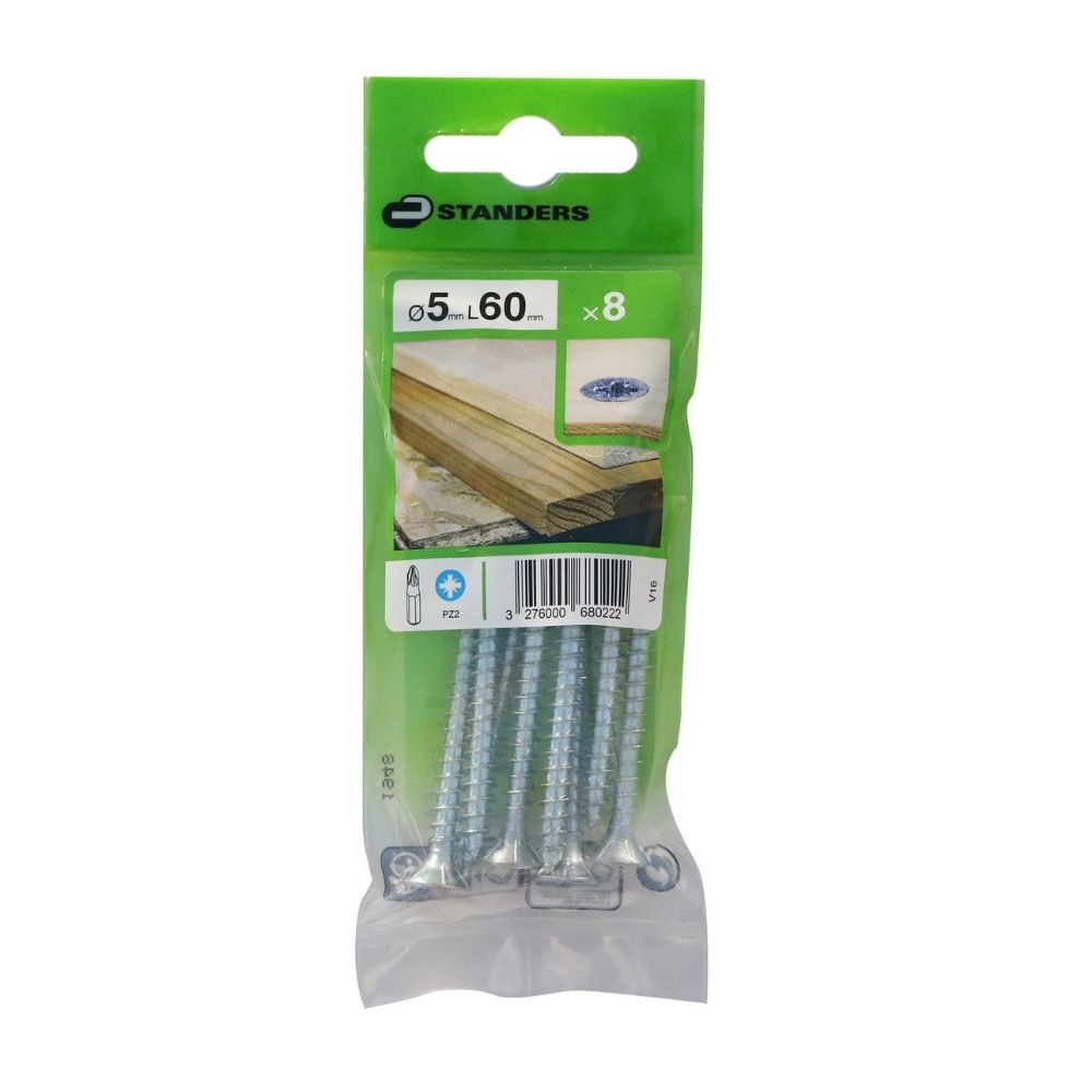 Tornillo Aglomerado Cs Pz Acero 5x60mm 8u Standers