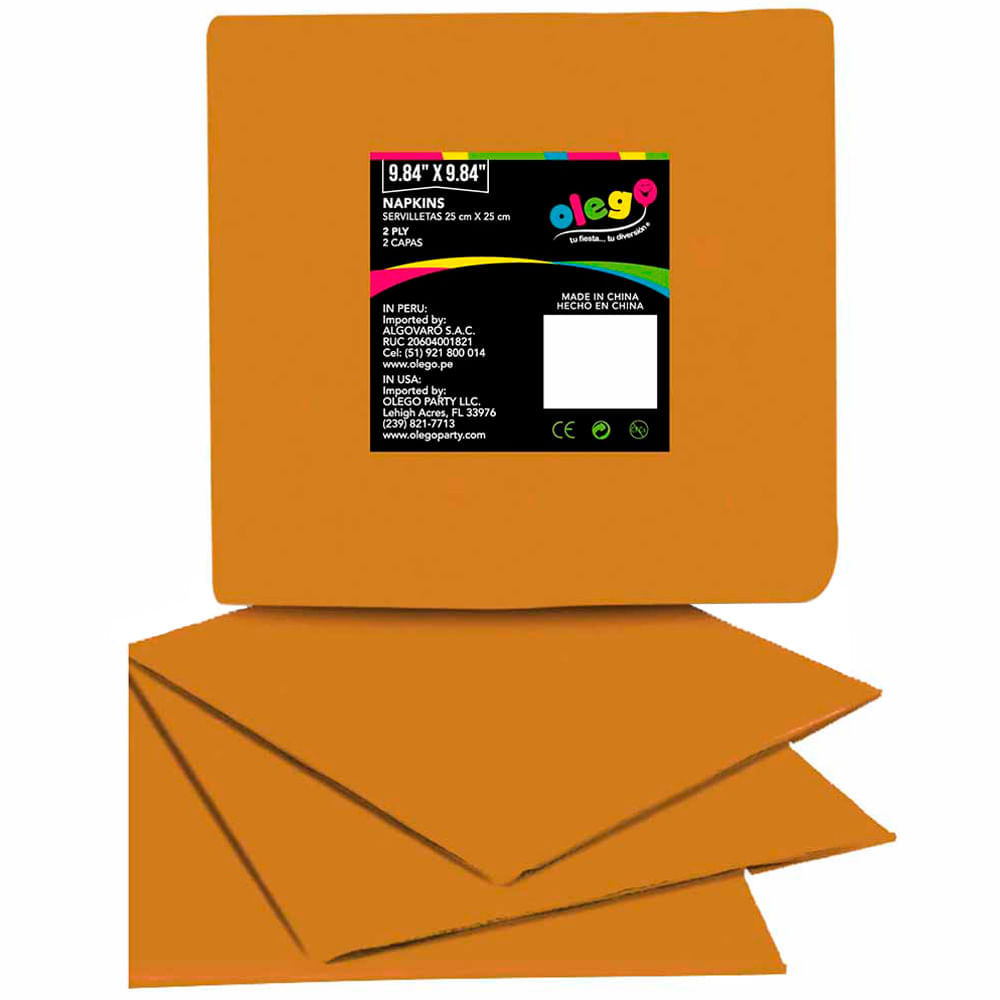 Servilleta OLEGO Cocktail Dorado Paquete 20un