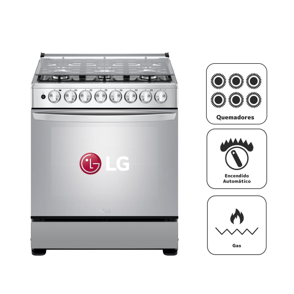 Cocina a Gas LG 6 Quemadores LRGZ5255S Inox