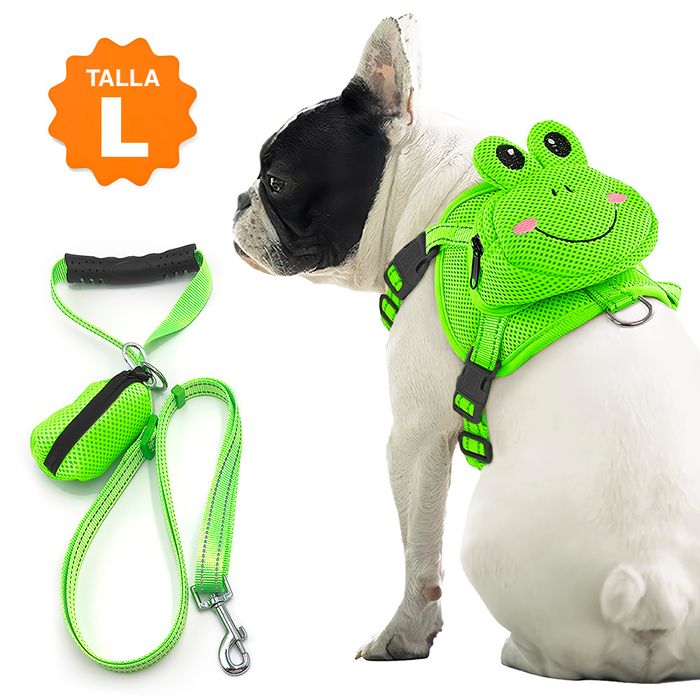 Mochila Arnés con Correa para Perros Talla L Sapito R40 Promart