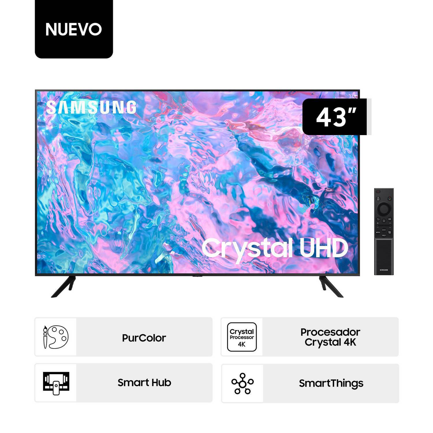 Smart Tv Samsung 43"" Crystal UHD 4K 43CU7000GXPE