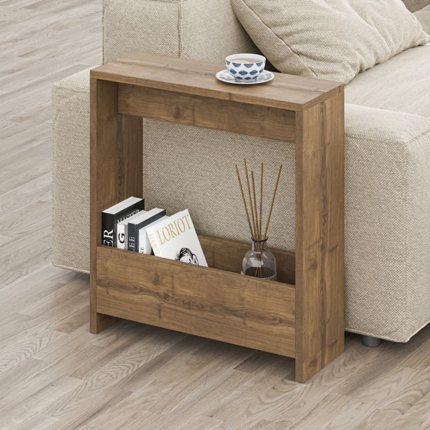 Mesa Lateral Organizadora Rupia Marrón R&R MUEBLES