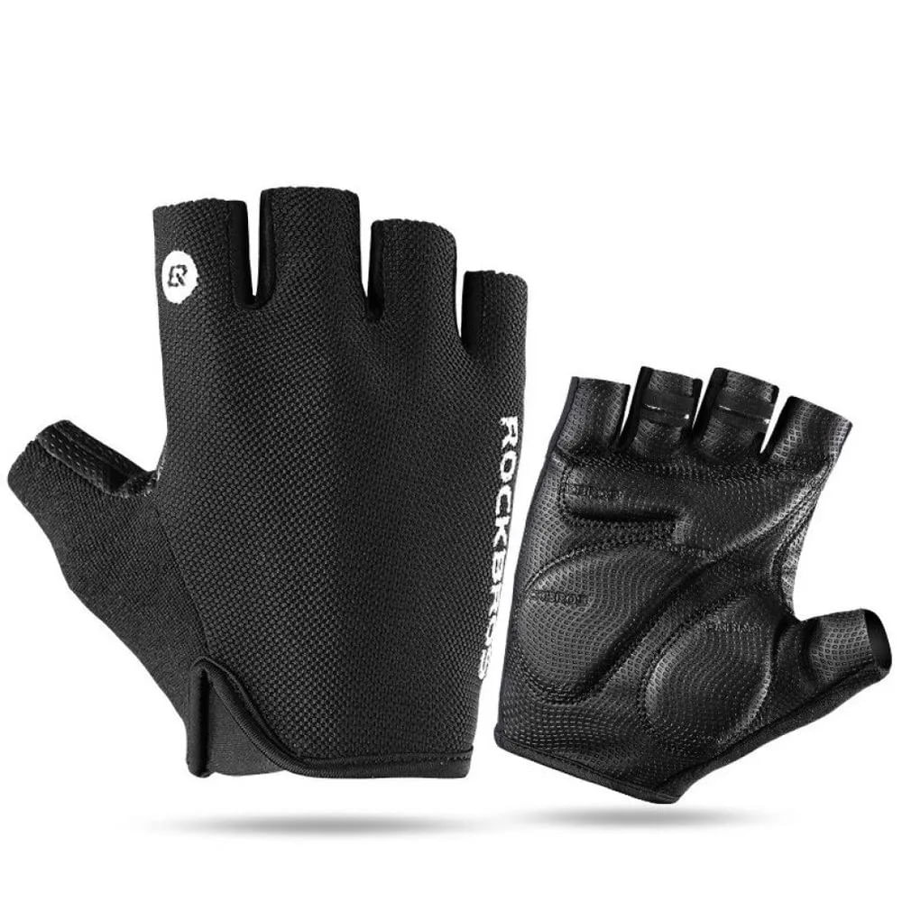 Guantes para Ciclismo cortos Negros Rockbros - Talla M - S106