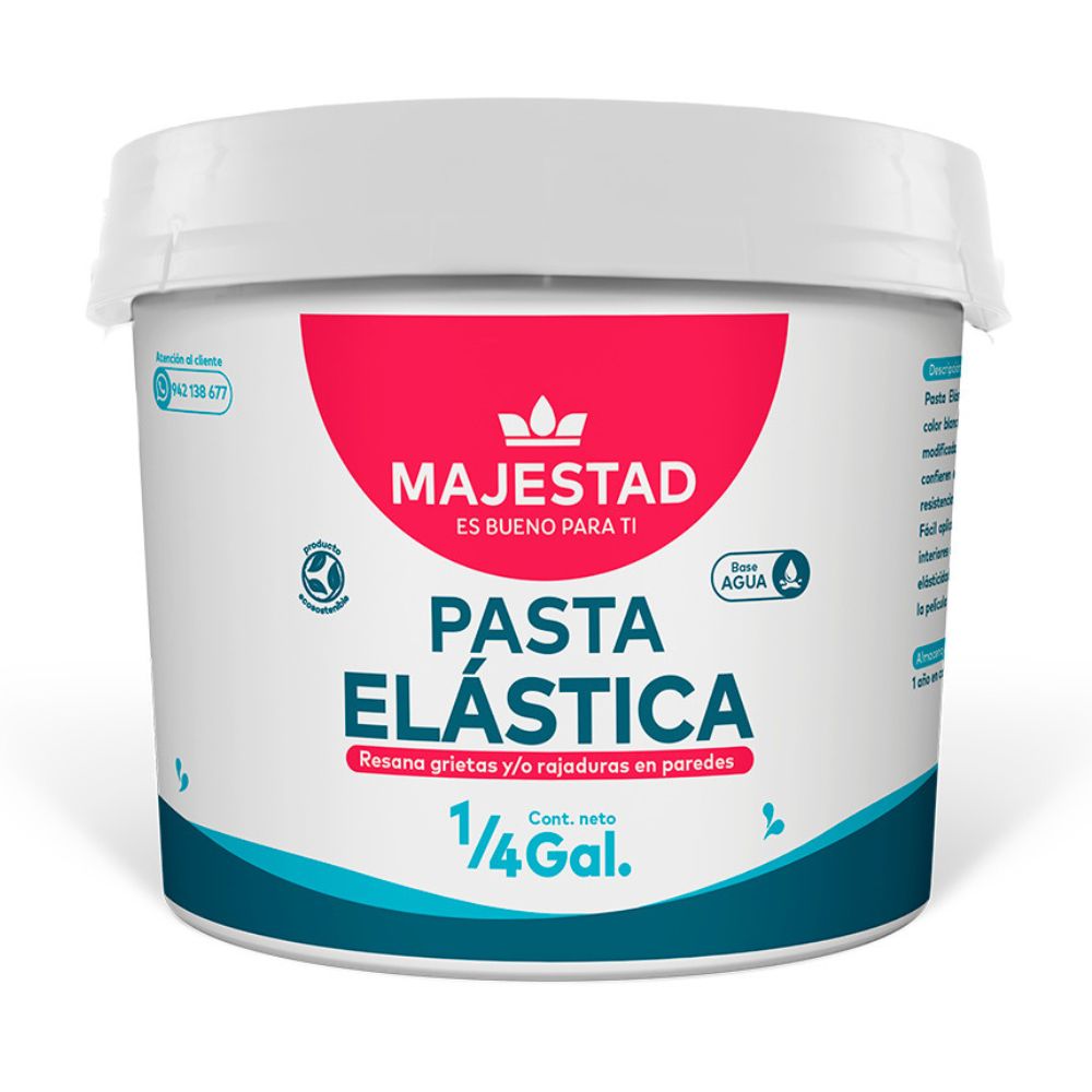 Pasta Elástica Majestad x 1/4Gal Acabado Mate Blanco
