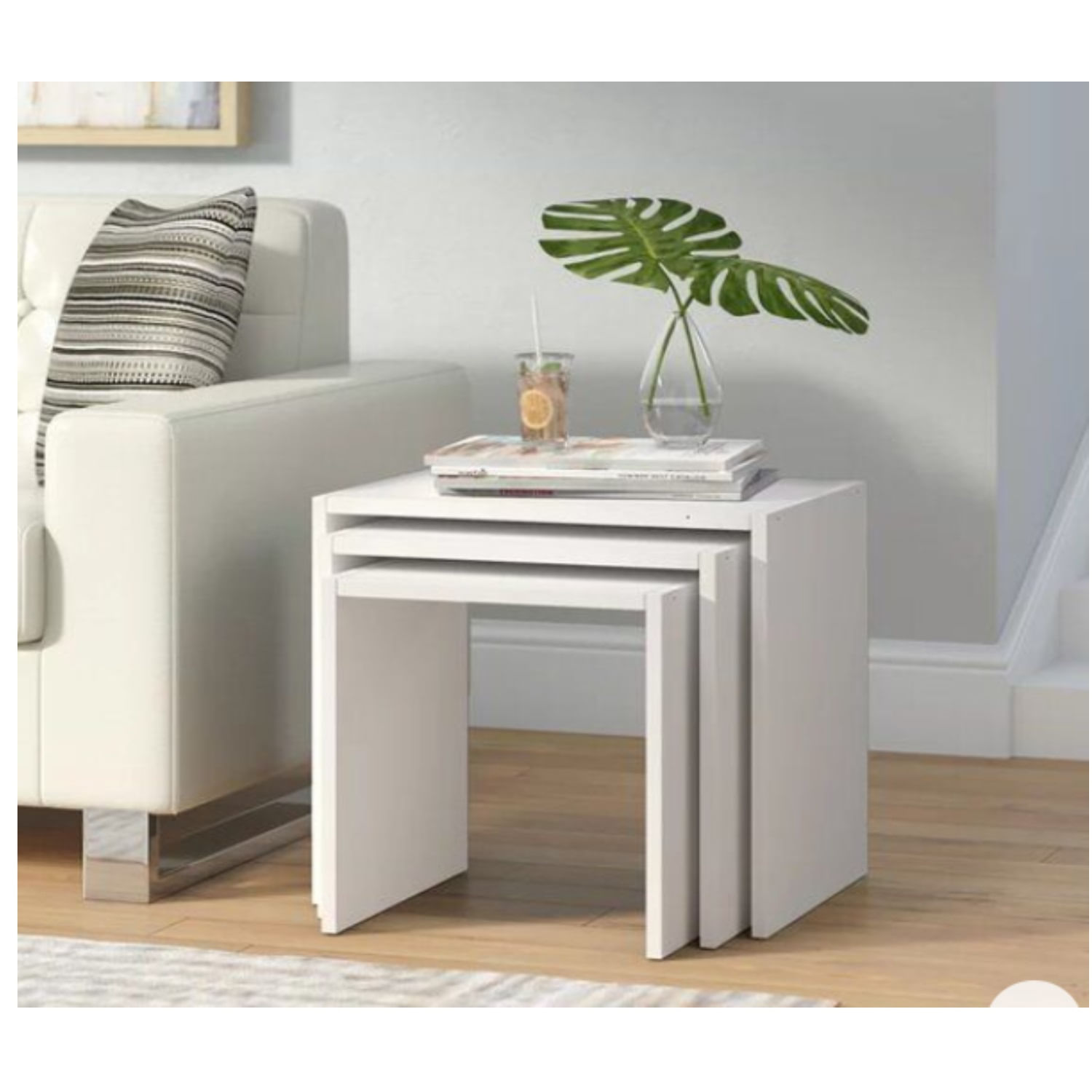 Set x 3 Mesas Auxiliares Moderna Robert Blanco R&R MUEBLES