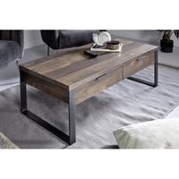 Mesa de Centro Moderna Samie Marrón 2 Cajones R&R MUEBLES