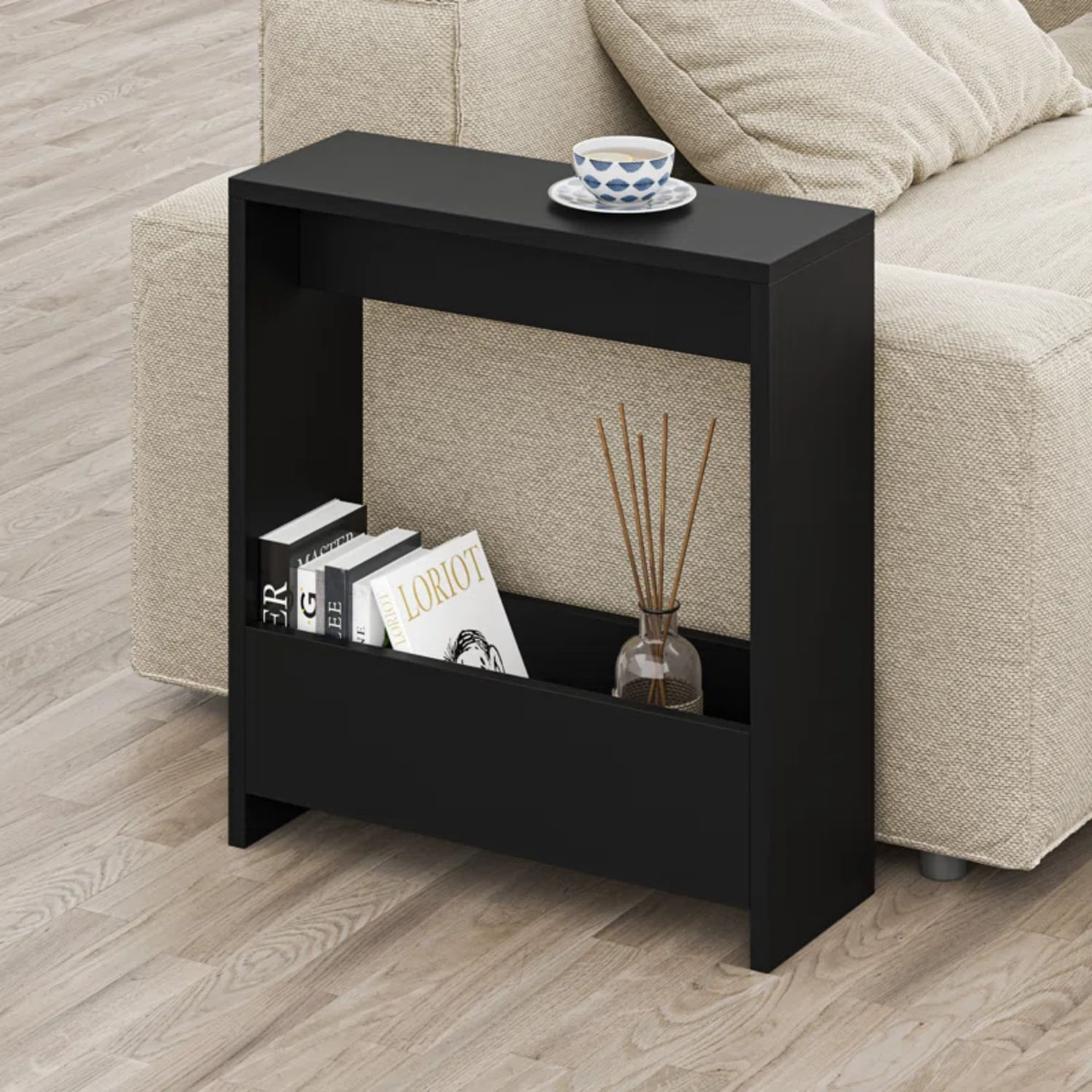 Mesa Lateral Organizadora Rupia Negro R&R MUEBLES