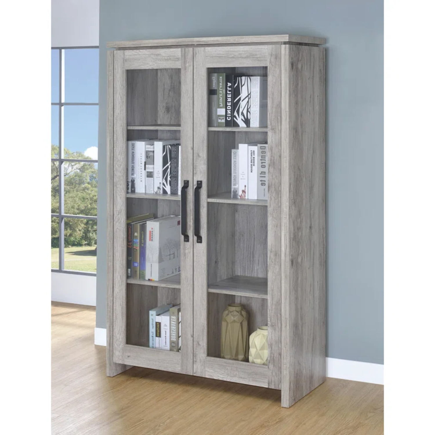 Vitrina Moderna Fermini Ceniza 2 Puertas R&R MUEBLES