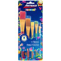 Set de Pinceles ARTESCO Punta Nylon, Sintético y Punta Plana