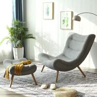 Sillón Aterciopelado Danna color Gris TU MESITA con Reposa pies