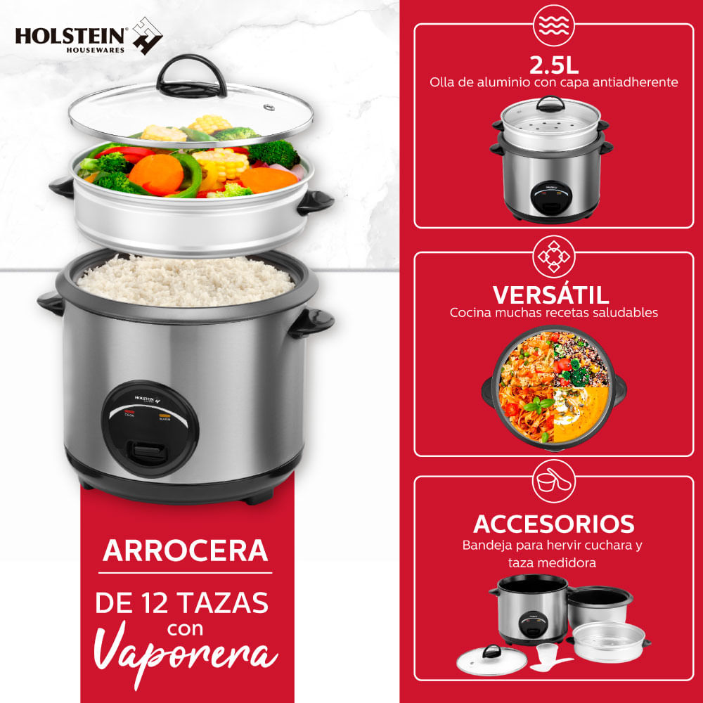 COMBO Electrodomésticos Holstein: Licuadora 1.5L 500W + Olla Arrocera ...