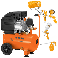 Combo Compresora 25 Litros Truper + Accesorios Ingco 11836-AKT0053-1
