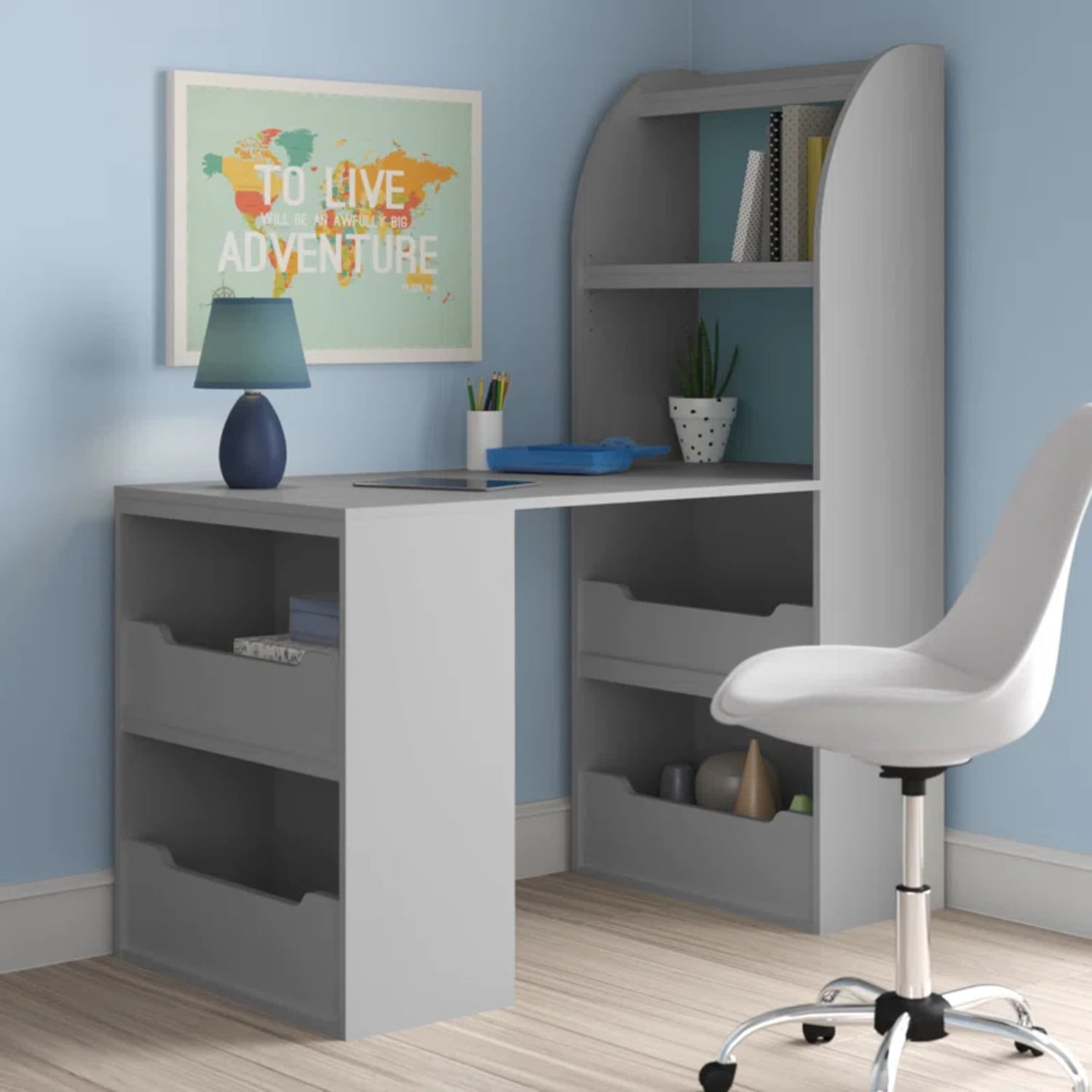 Escritorio Moderno Samanta 120 cm Gris R&R MUEBLES