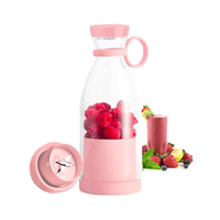 Licuadora Portátil Inalámbrico Recargable Tipo Botella Rosado