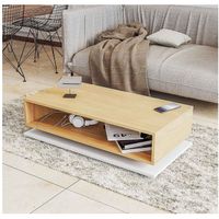 Mesa de Centro Moderna Xavi Marrón Claro/Blanco R&R MUEBLES