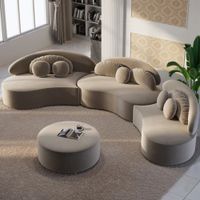 Juego de Sala Curvo Retiz color Beige TU MESITA