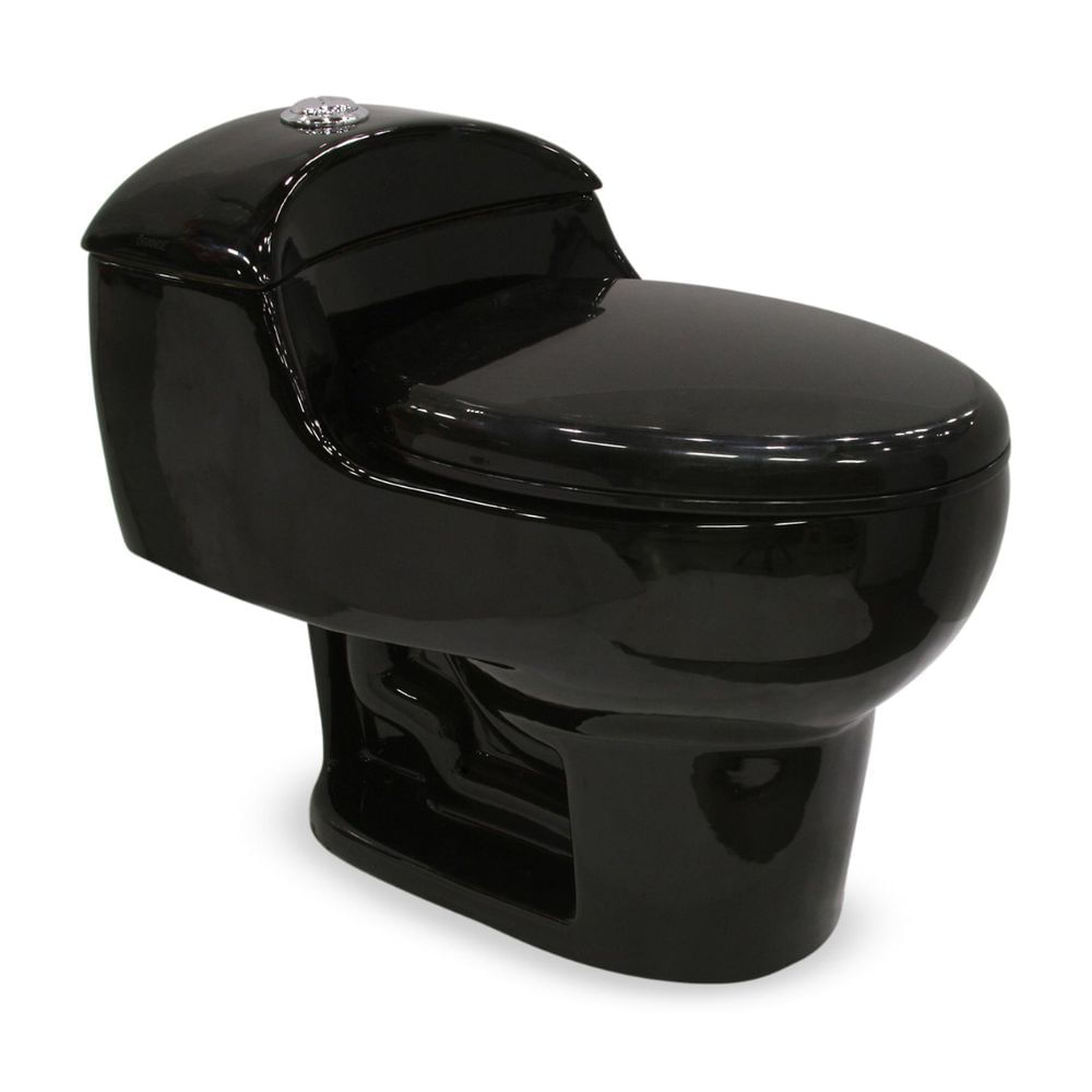 Inodoro One Piece Orange Ártico Negro de Loza Vitrificada con Descarga Dual