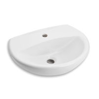 Lavatorio Ovalado de Loza Vitrificada Trebol Modelo Fontana Blanco Brillante