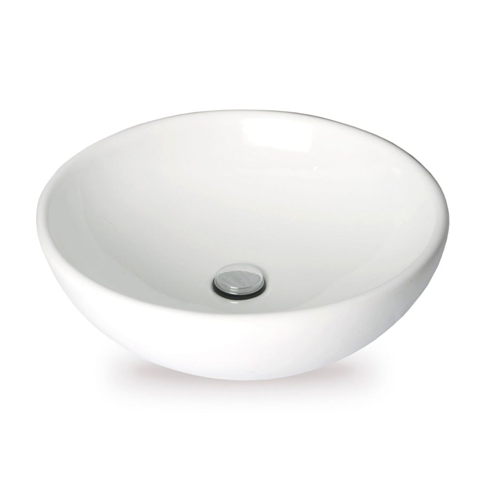 Ovalín Circular Vainsa Bari de Loza Blanco 43cm