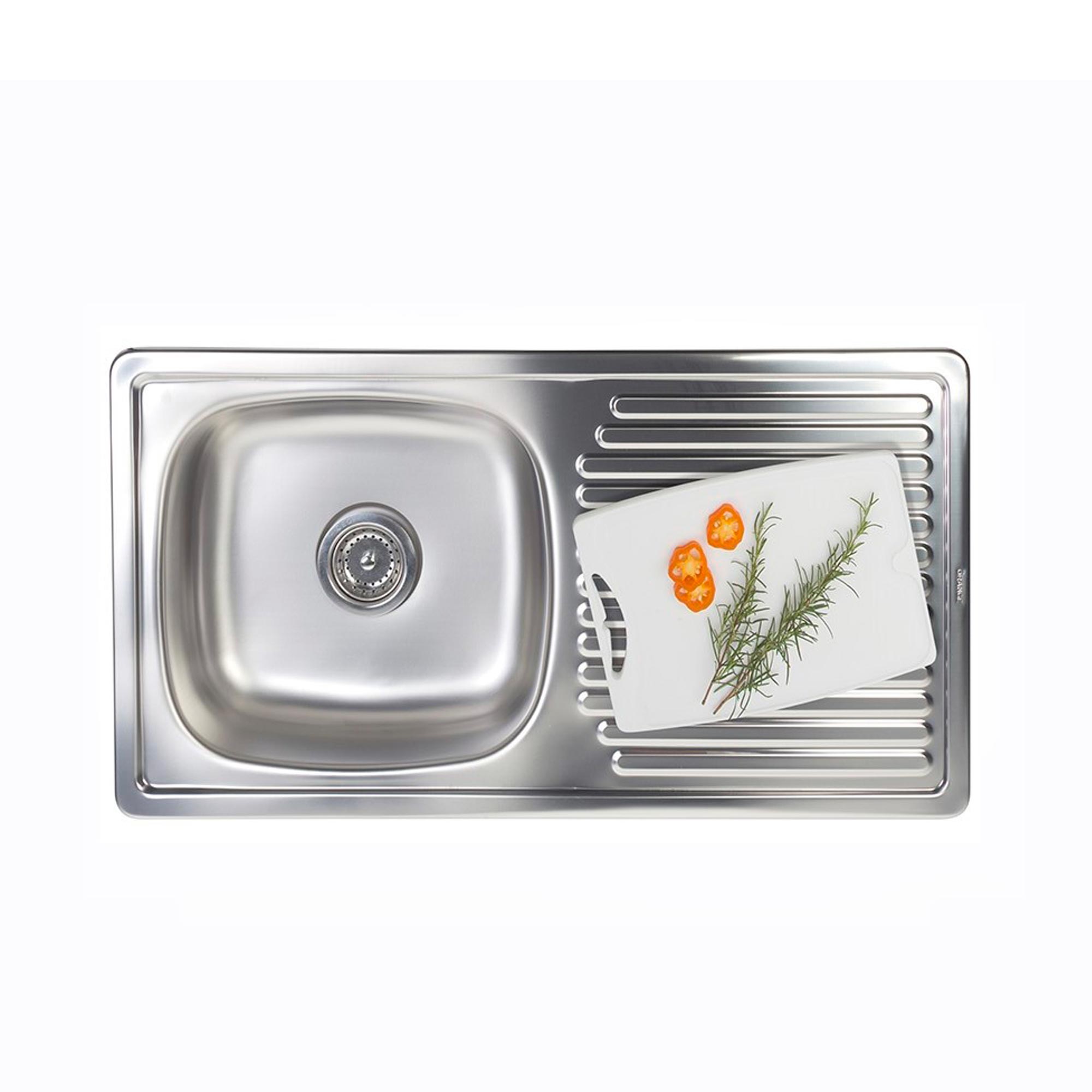 Lavadero de Acero Inoxidable Orange Modelo Valencia 1Poza S/A. C/e Plata Satinado 89x46 cm