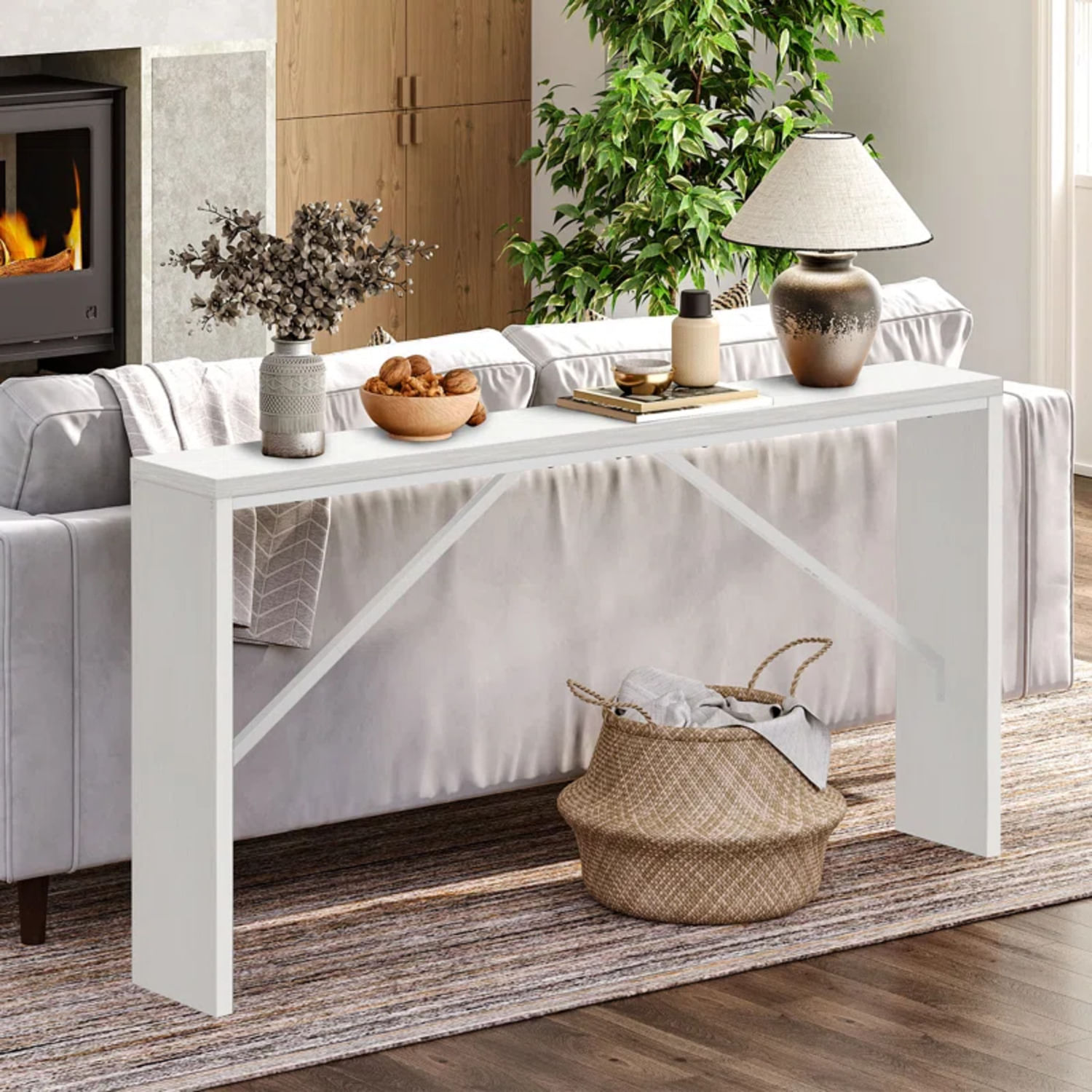 Mesa Consola Moderna Allison Blanco R&R MUEBLES